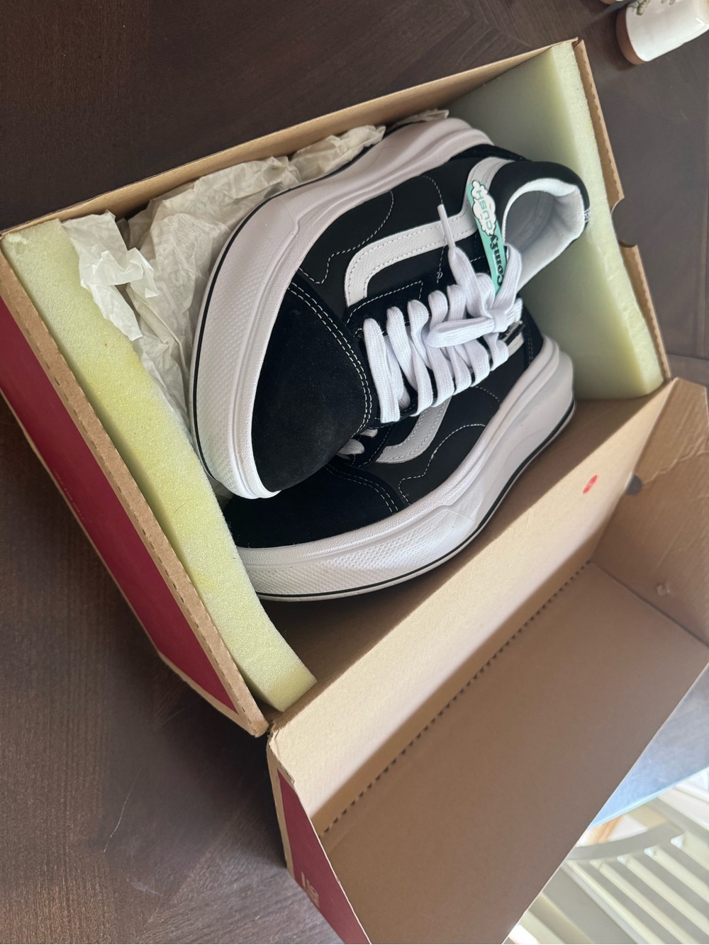 Vans Old Skool Over Black and White Sneakers - Picture 2 of 6